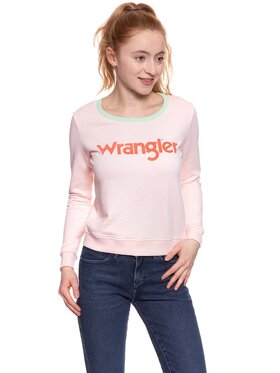 Wrangler Wrangler Sweter RETRO KABEL SWT Różowy Loose Fit