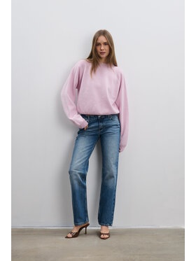 Fobya Fobya Sweter F2082 Różowy Basic Fit