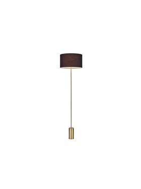 MIAhome MIAhome Lampa podłogowa SANTORINI - złota podstawa czarny klosz Złoty