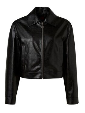 HUGO HUGO Kurtka skórzana 50516838 10261414 01 964 Czarny Cropped Fit