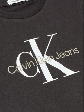 Calvin Klein Jeans Majica Monogram Logo IU0IU00267 Črna Regular Fit