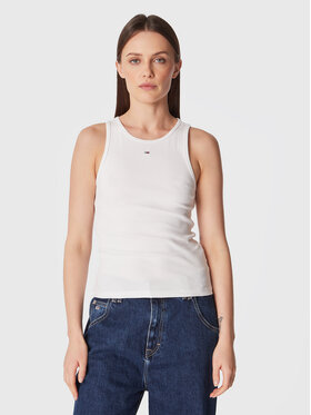 Tommy Jeans Tommy Jeans Top Essential DW0DW14875 Weiß Regular Fit