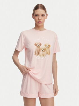 Guess Guess Pijama O6GX05 KH110 Roz deschis Relaxed Fit