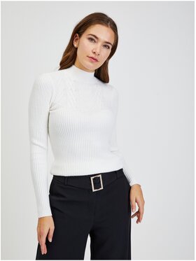Orsay Orsay Sweter 507466044000__S Biały Regular Fit