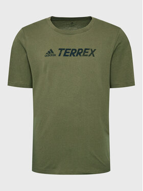adidas adidas Marškinėliai Terrex Classic Logo HF3283 Žalia Regular Fit