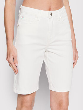 Tommy Hilfiger Tommy Hilfiger Дънкови шорти Classic WW0WW34082 Бял Regular Fit