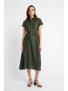 CLICK CLICK Sukienka letnia 60-6081 Khaki Comfortable Fit