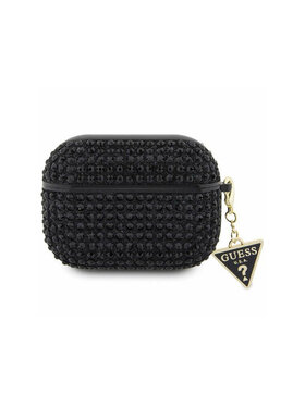 Guess Guess Etui na słuchawki Rhinestone Triangle Charm Czarny