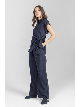 Deni Cler Milano Deni Cler Milano Spodnie materiałowe T-DC-5229-F2-10-58-1 Granatowy Loose Leg