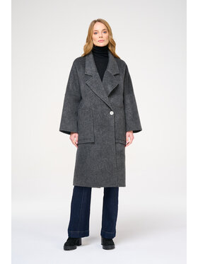 Castellani Castellani Płaszcz wełniany Brooksfield Szary Regular Fit