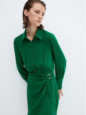 Mango Mango Každodenní šaty Bela 57096308 Zelená Regular Fit