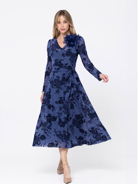 LIDIA KALITA LIDIA KALITA Sukienka koktajlowa Veneto Granatowy Flare Fit