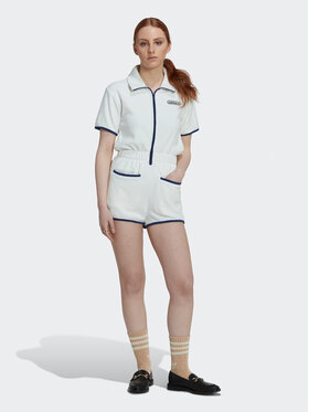 adidas adidas Salopetă Towel-Terry HT5937 Alb Loose Fit