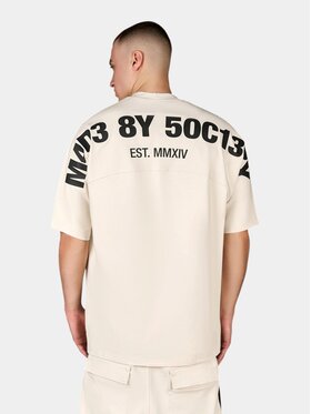 MADE BY SOCIETY MADE BY SOCIETY T-Shirt Tricou Society Block - T17217 Beżowy Basic Fit