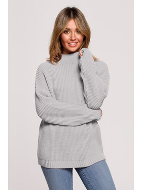 BeWear BeWear Sweter BK078 Szary Modern Fit