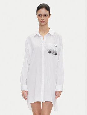 DKNY DKNY Camicia da notte YI30048 Bianco Relaxed Fit