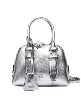 PINKO PINKO Kabelka Bowling Bag Zip Mini AI 25-26 PLTT 105333 A0QO Strieborná