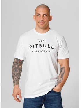 PITBULL PITBULL T-Shirt Koszulka Garment Washed USA Cal S Biały Regular Fit