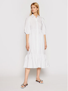 Patrizia Pepe Patrizia Pepe Рокля тип риза 2A2218/A9B9-W103 Бял Oversize
