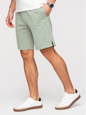 Ombre Ombre Szorty materiałowe OM-SRSK-0196 Zielony jasny Regular Fit