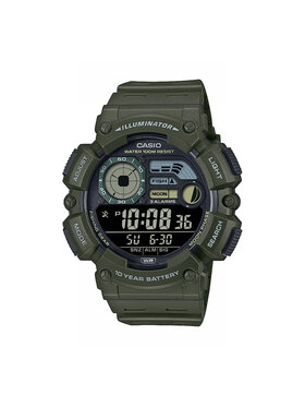 Casio Casio Zegarek Digital Moonphase WS-1500H-3BVEF Zielony