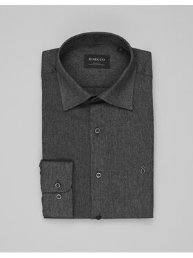 Borgio Borgio Koszula flumeri 00513 Szary Slim Fit