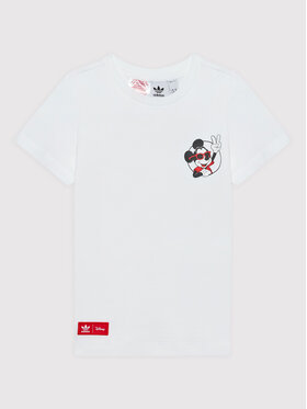 adidas adidas T-Shirt Disney Mickey And Friends HF7523 Biały Regular Fit