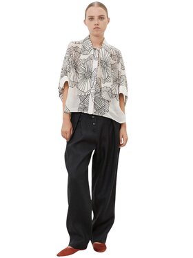 MeiMeiJ MeiMeiJ Camicia m5et00-stampa-nero Bianco Regular Fit