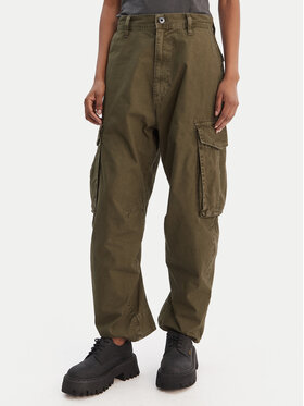 G-Star Raw G-Star Raw Kalhoty z materiálu D28756-D388 Zelená Boyfriend Fit