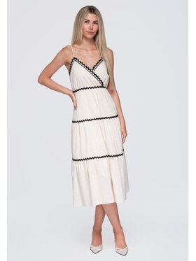Ombre Ombre Sukienka codzienna OW-DLR-E0006 Beżowy Loose Fit