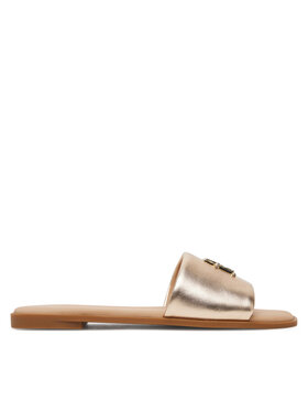Tommy Hilfiger Tommy Hilfiger Natikači Th Logo Hw Metallic Leather Mule FW0FW08807 Zlata