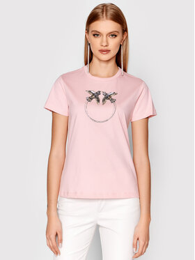 Pinko Pinko T-Shirt Quentin 1G1720 Y7SS Różowy Regular Fit