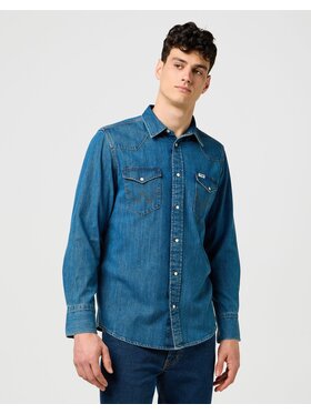 Wrangler Wrangler Koszula jeansowa 112371572 Niebieski Regular Fit