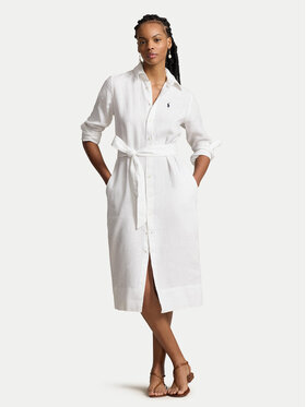 Polo Ralph Lauren Polo Ralph Lauren Sukienka koszulowa 211943992001 Biały Regular Fit