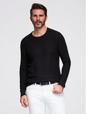 Ombre Ombre Sweter OM-SWSW-0181 Czarny Slim Fit