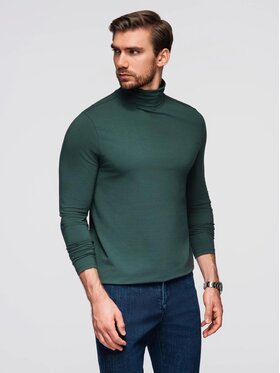 Ombre Ombre Longsleeve OM-LSCL-0130 Zielony Slim Fit