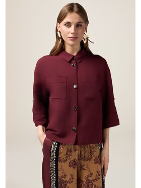 Oltre Oltre Bluzka R205J000289N036 Bordowy Regular Fit