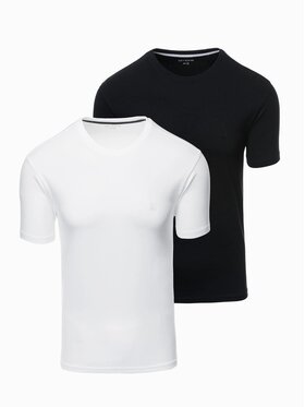 Ombre Ombre Komplet 2 t-shirtów Z101 Biały Slim Fit