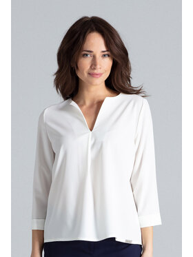 Lenitif Lenitif Bluzka L035 Écru Regular Fit