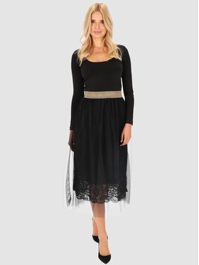 Perso Perso Sukně JPE230069F Černá Regular Fit