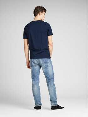 Jack&Jones Majica Corp Logo 12137126 Mornarsko Modra Slim Fit