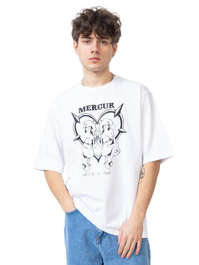 Mercur Mercur T-Shirt Angels Biały Comfortable Fit