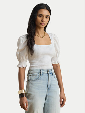 LAUREN RALPH LAUREN LAUREN RALPH LAUREN Bluzka 200P09102001 Biały Slim Fit