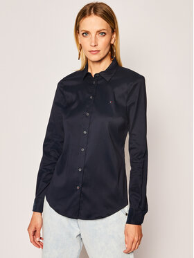 Tommy Hilfiger Tommy Hilfiger Košeľa Essential WW0WW27388 Tmavomodrá Slim Fit