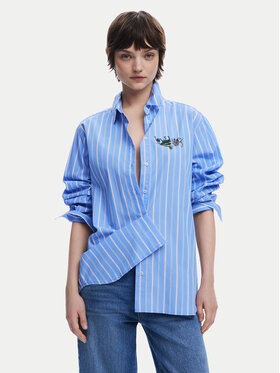 Desigual Desigual Camicia Dont Do It 25SWCW16 Blu Loose Fit