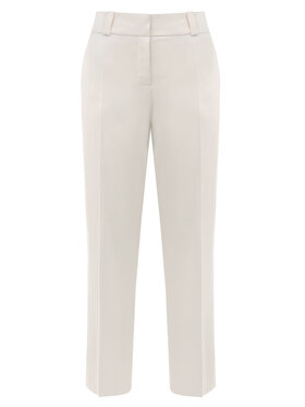 Entelier Entelier Spodnie garniturowe regulowane Écru Relaxed Fit