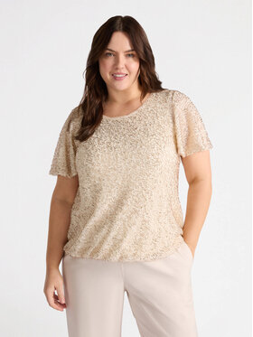Fiorella Rubino Fiorella Rubino T-Shirt G223L008528N002 Złoty Boxy Fit