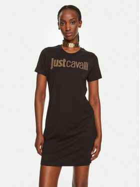Just Cavalli Just Cavalli Každodenní šaty 76PAOE04 Černá Regular Fit