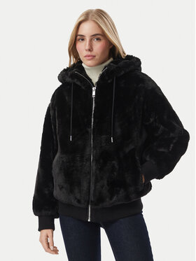 Guess Guess Pelzmantel W6BL98 W5896 Schwarz Regular Fit