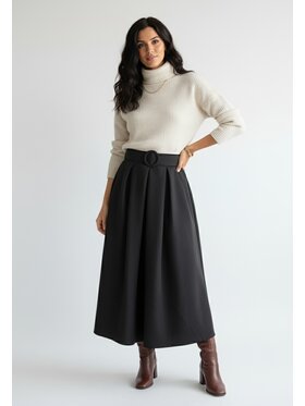 FIGL FIGL Midi sukňa M1255 Čierna A-Line Fit